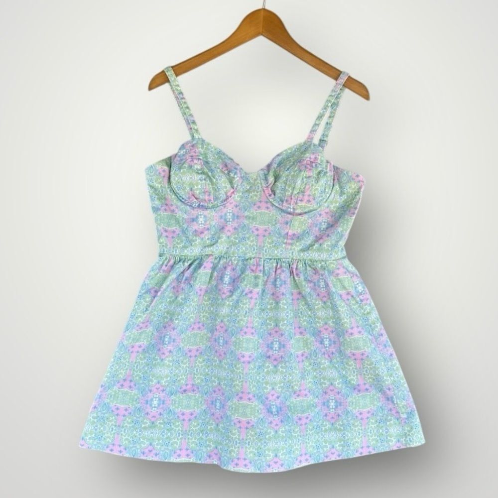 Kaeli Smith Pastel Floral Sweetheart Sundress in Mint and Lavender